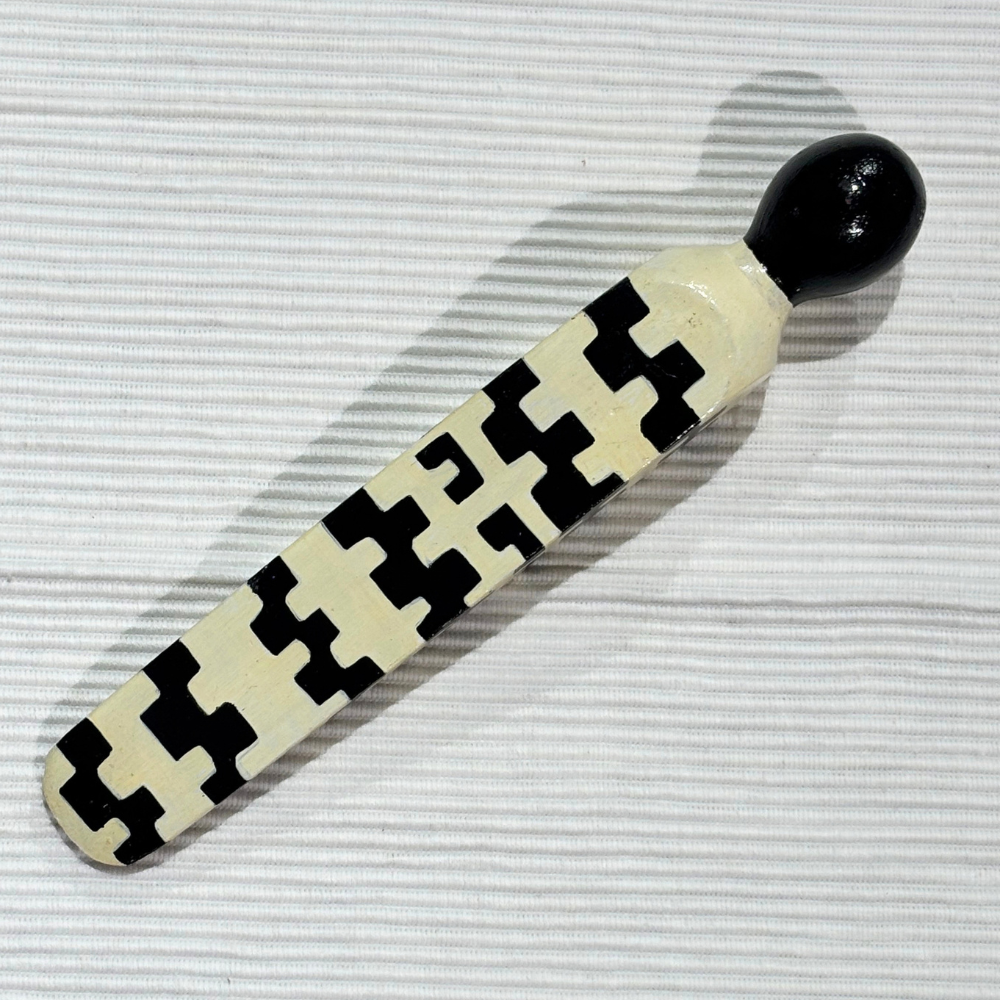 Black & Cream Color Printed Wooden Door Stoppers