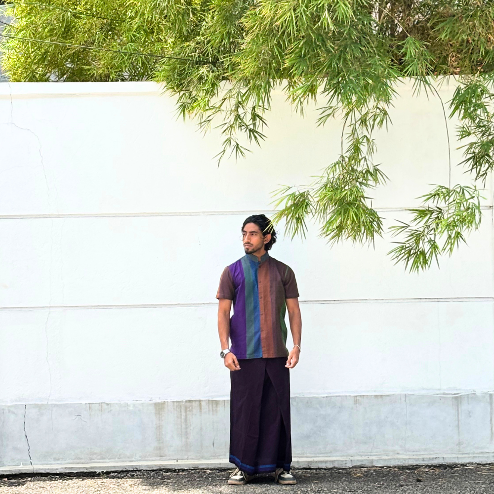 Purple Cotton Handloom Sarong | Youth Size | Ages 8–11