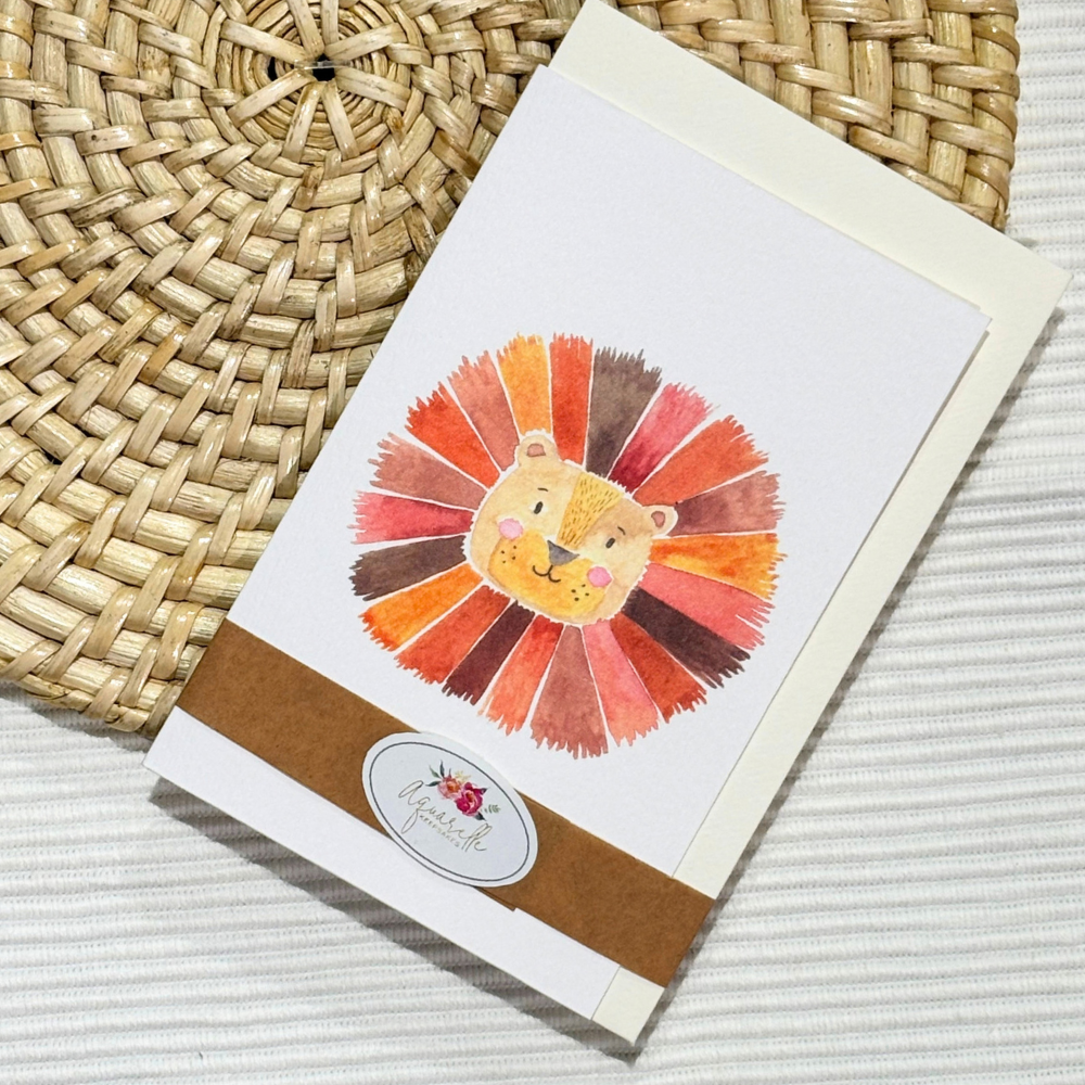 Lion Printed Greeting Card with Envelope