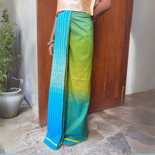 Blue, Green And Yellow Lungi