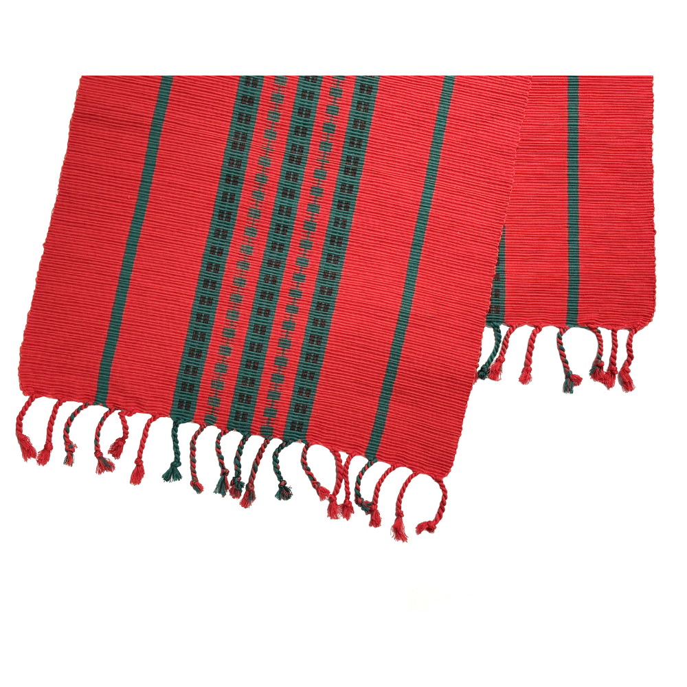 Red & Green Pattern Bed Runner