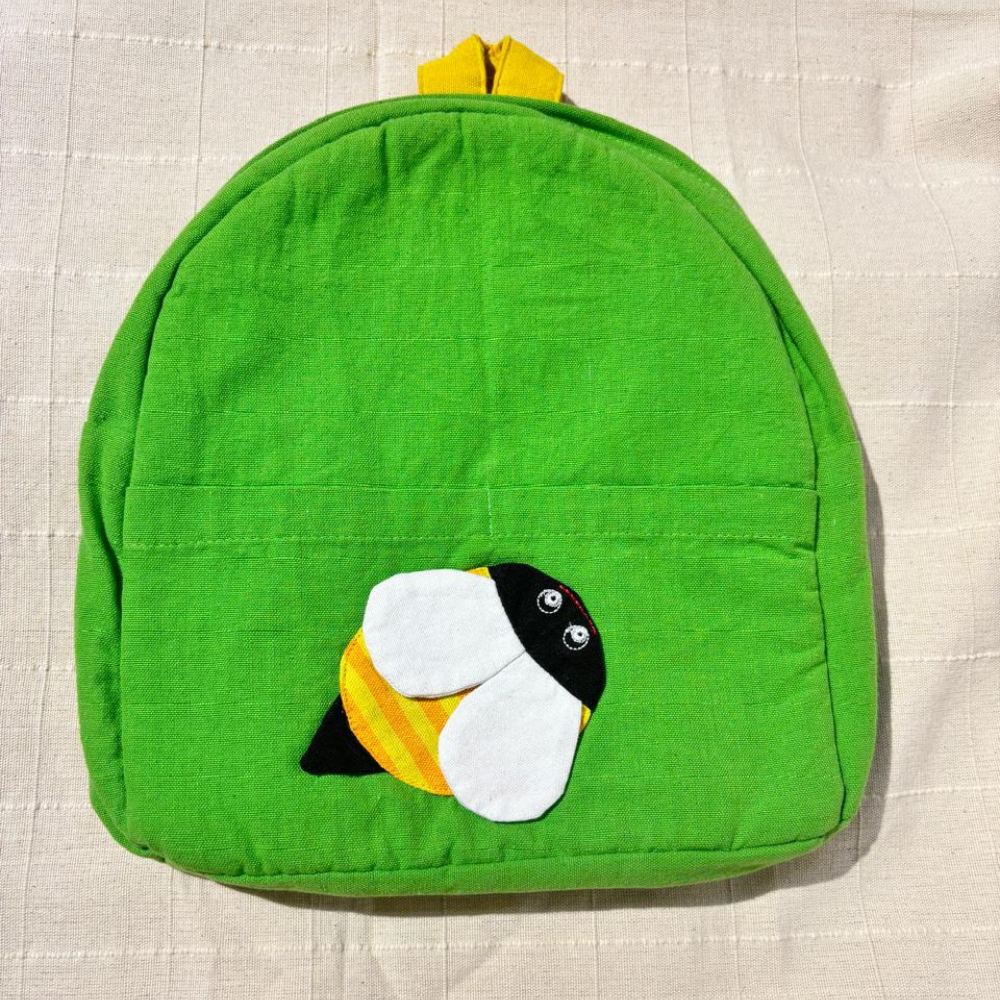 Handloom Bee Backpack for Kids | Eco-Friendly Cotton Bag