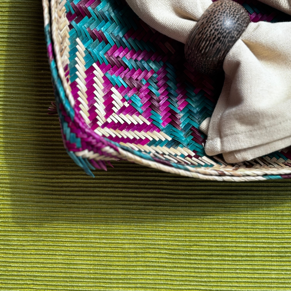 Green Table Mat & Napkin Set-6 Seater
