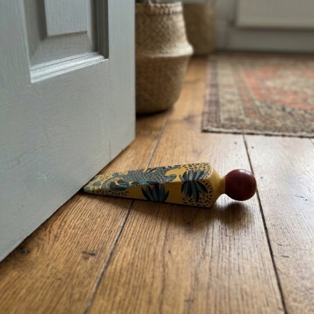 Tiger with Jungle  Printed Wooden Door Stoppers