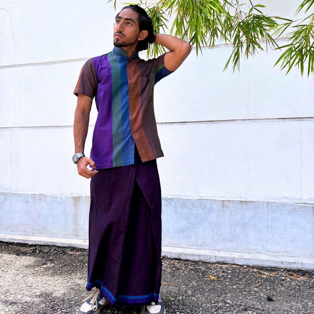 Purple Cotton Handloom Sarong | Youth Size | Ages 8–11