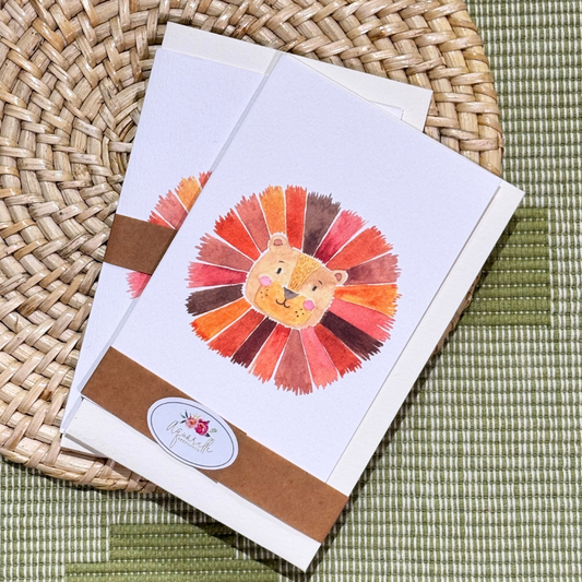 Lion Printed Greeting Card with Envelope