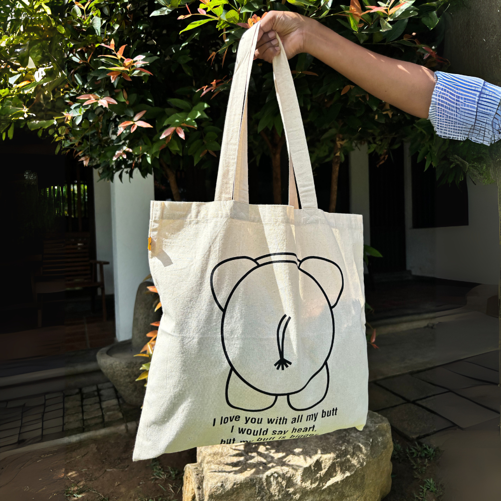 Tote Bag With ELEPHANT'S BUTT Include Inside Pocket