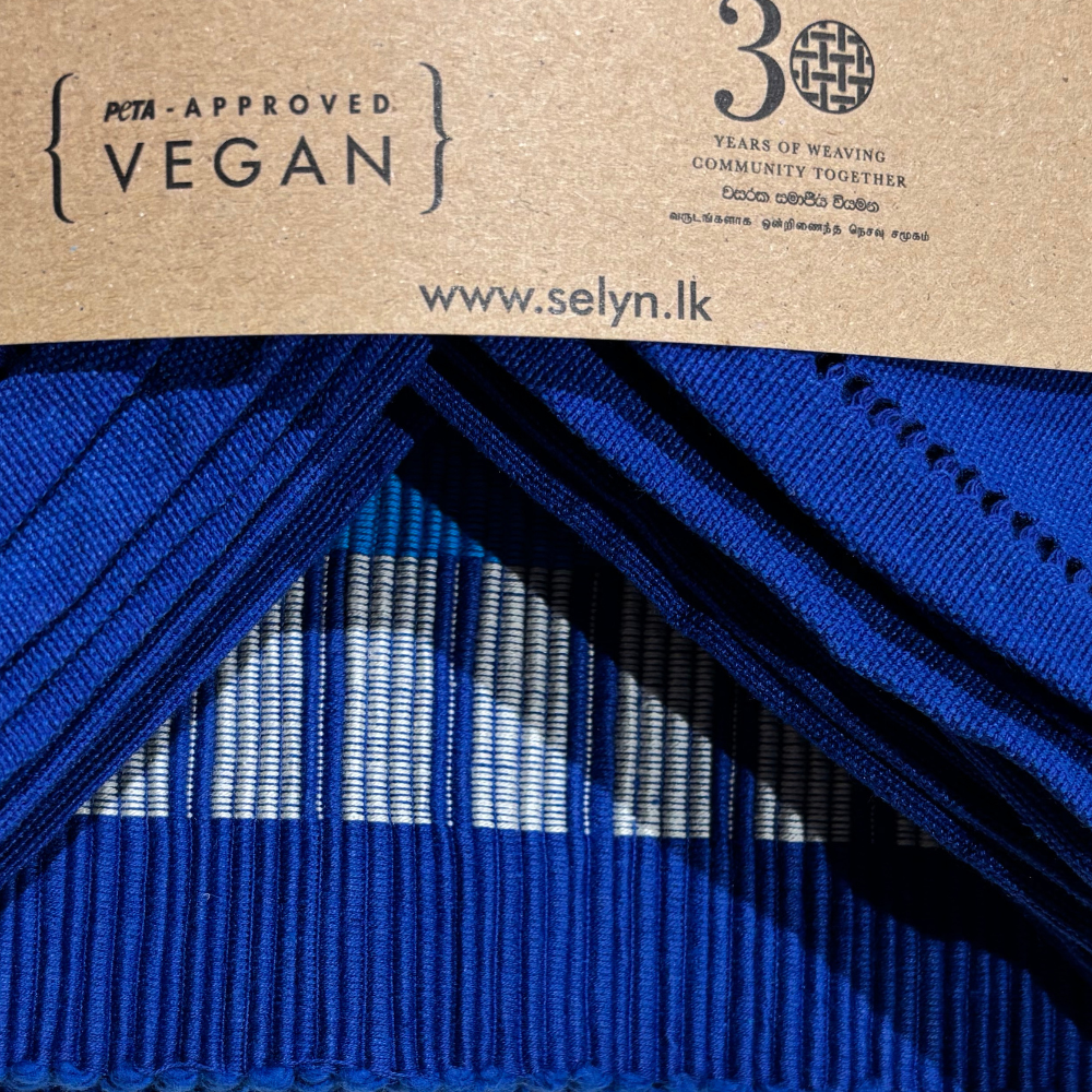 Blue & Ash Patterned Table Mat & Napkin Set-6 Seater