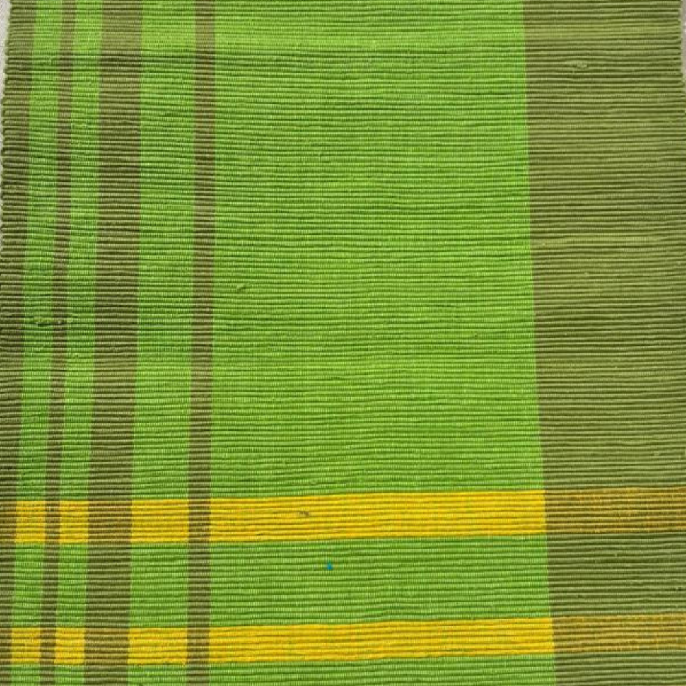 Green And Yellow Handloom Table Runner | 8 Seater