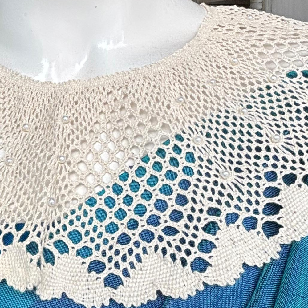 Off White Beeralu Lace Collar Design -1