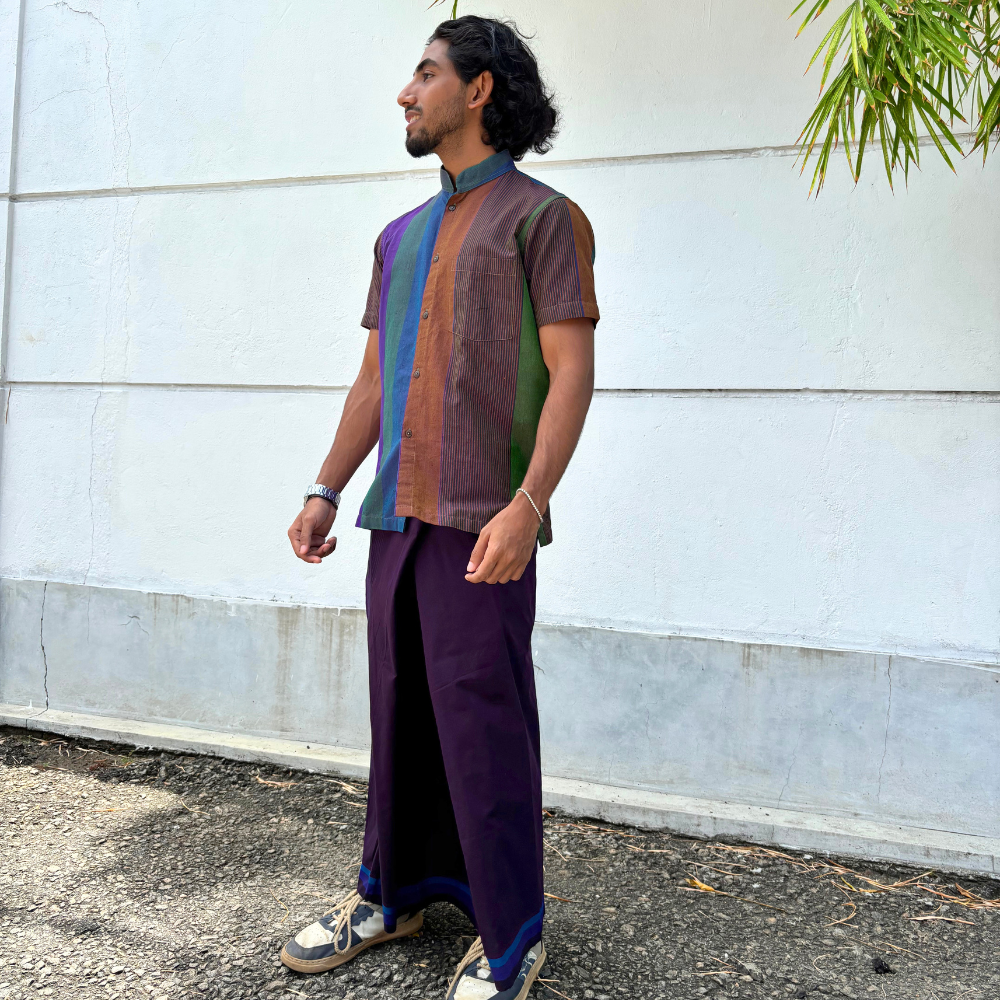 Purple Cotton Handloom Sarong | Youth Size | Ages 8–11