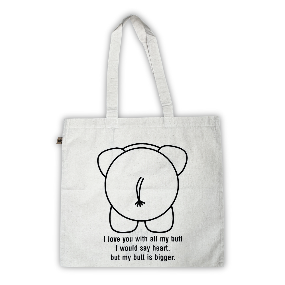 Tote Bag With ELEPHANT'S BUTT Include Inside Pocket