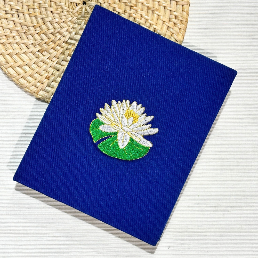 Blue Lotus Flower Handloom Notebook