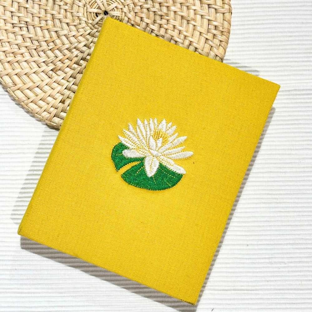 Yellow Lotus Flower Handloom Notebook