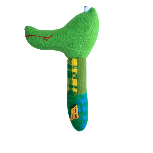 Crocodile Handloom Stick Rattle
