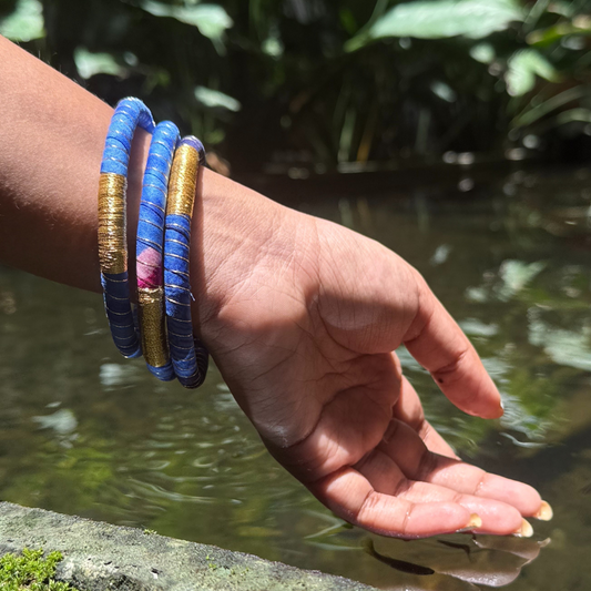 Blue Bangles Three Set