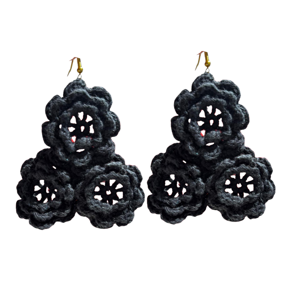 Black Crochet Earrings