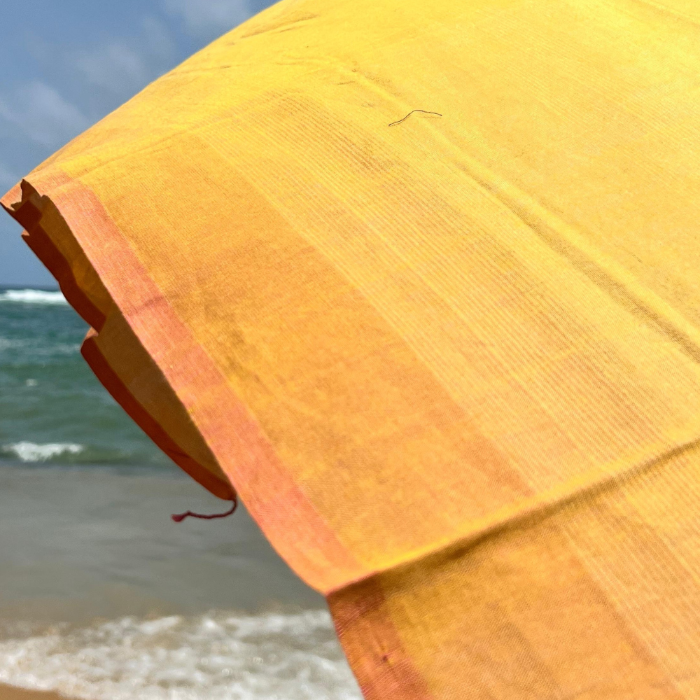 Yellow And Orange Cotton Handloom Shawl