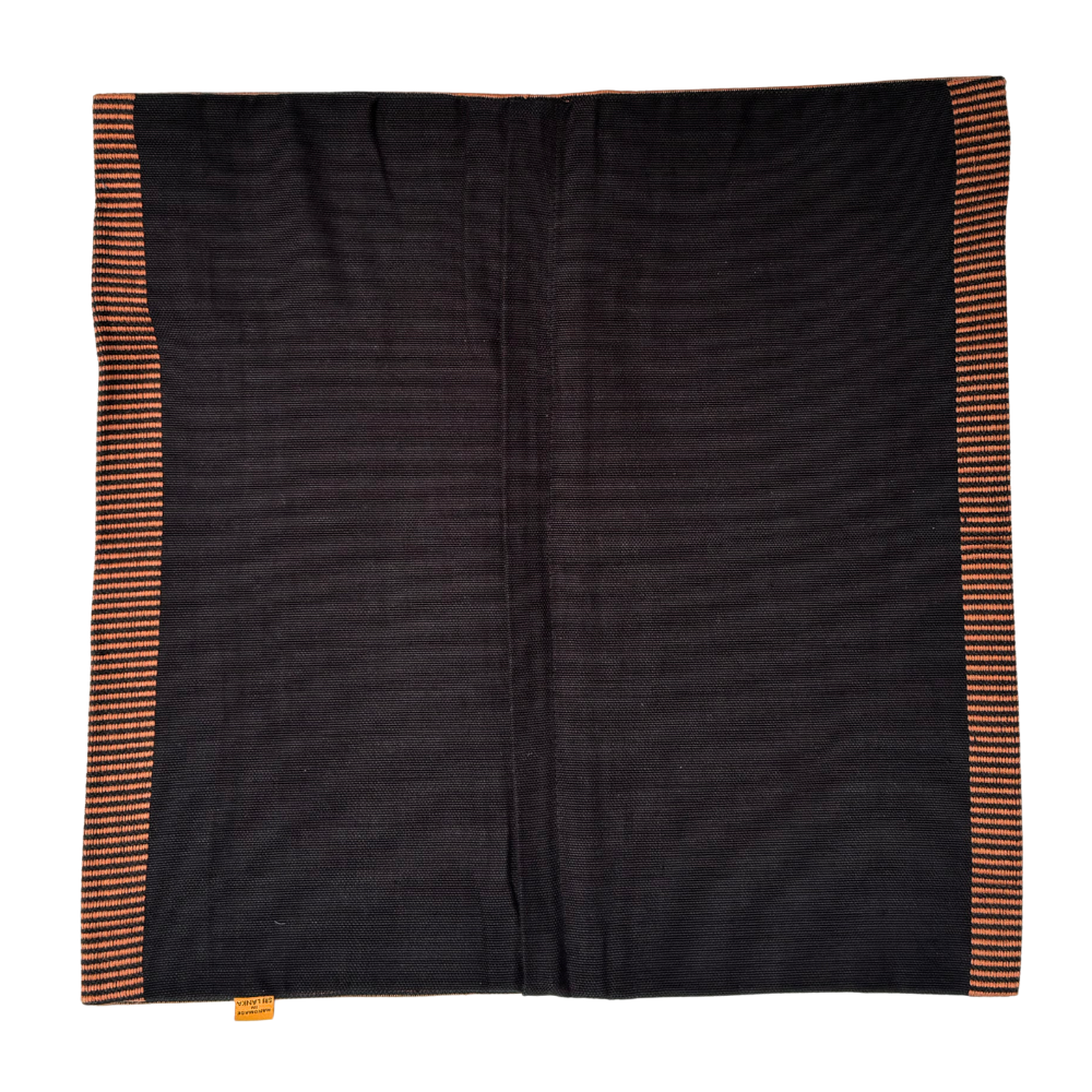 Orange And Black Dumbara Cushion Cover | 18 x 18 Inches
