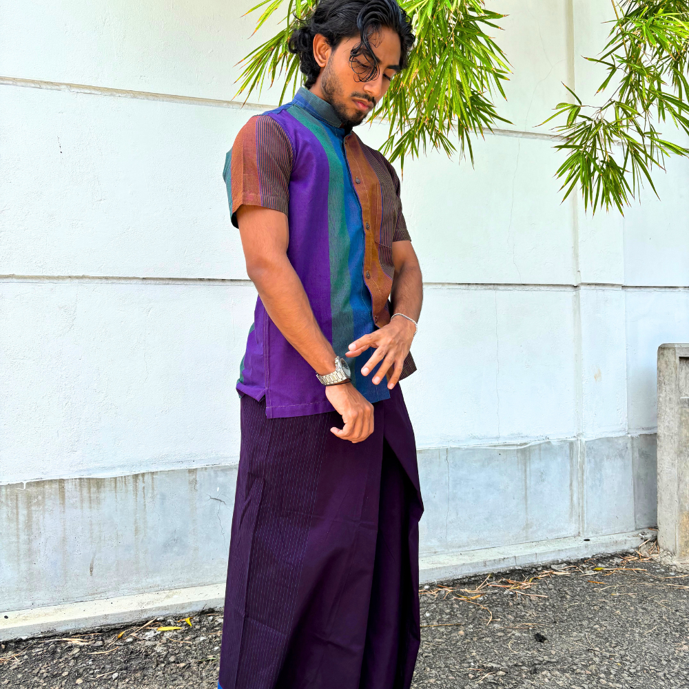 Purple Cotton Handloom Sarong | Youth Size | Ages 8–11