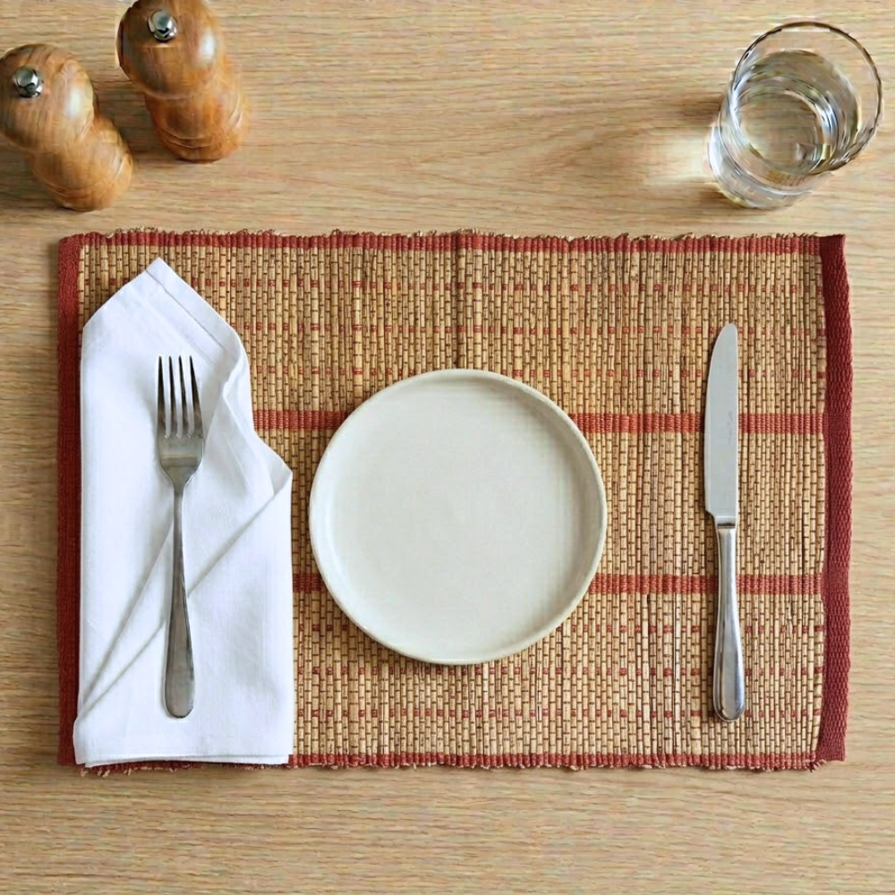 Maroon Red Reed Table Mat