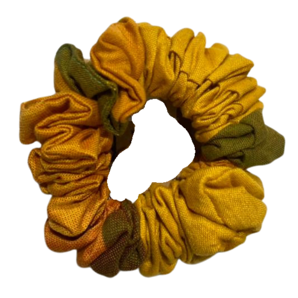 Yellow And Green Scrunchie