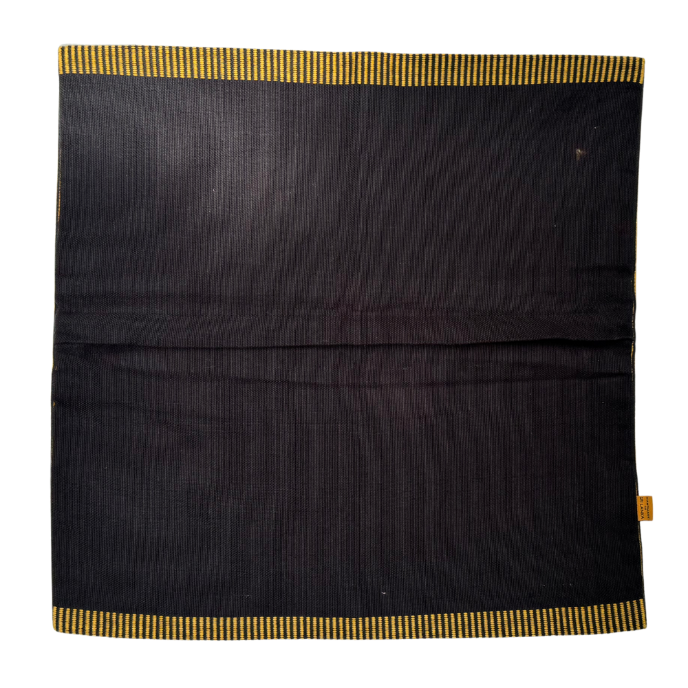 Yellow And Black Dumbara Cushion Cover | 18 x 18 Inches
