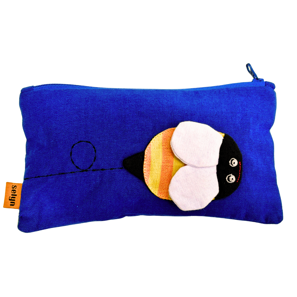 Dark Blue Bee Pencil Case