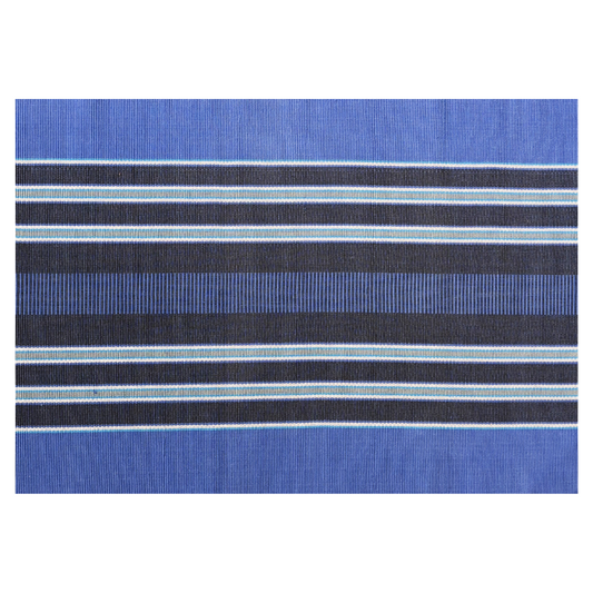 Blue & Black Striped Bed Runner