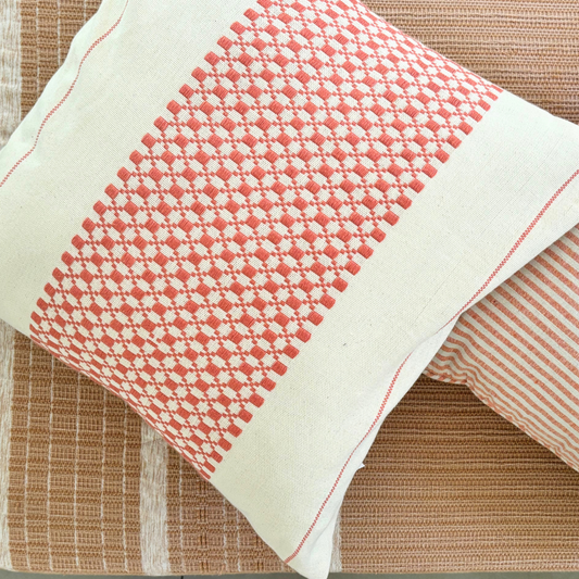 Dark Pink Pattern Dumbara Cushion Cover| 18 x 18 Inches