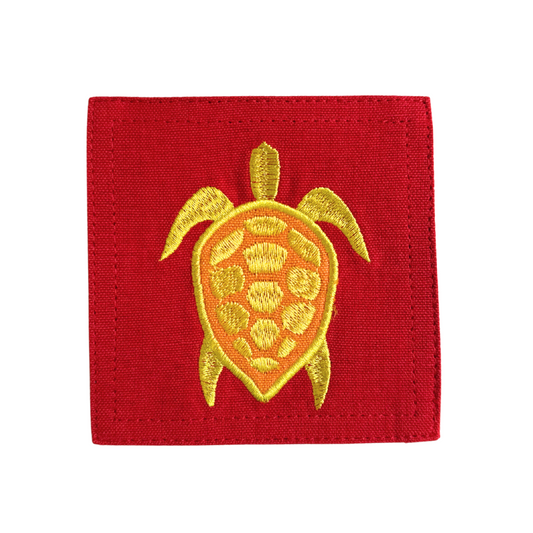 Yellow Turtle Embroidered Coasters