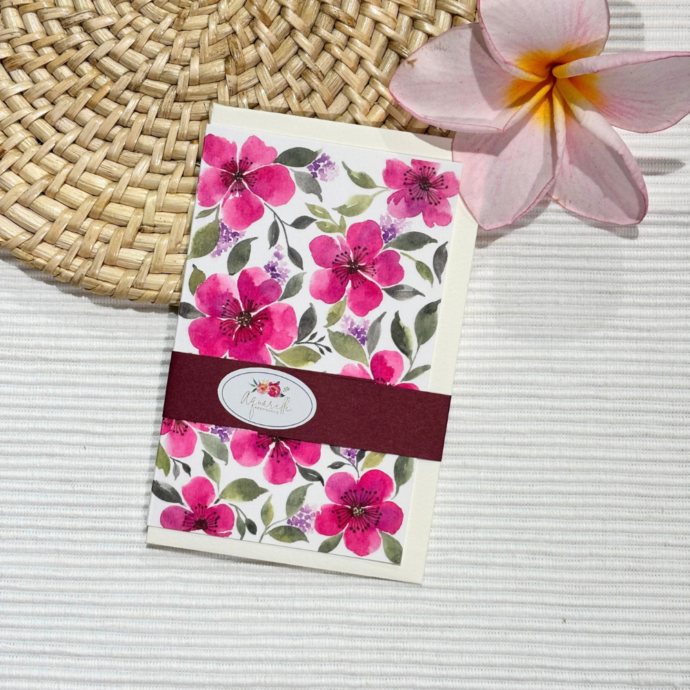 Fuchsia Big Flower Greeting Card with Envelope