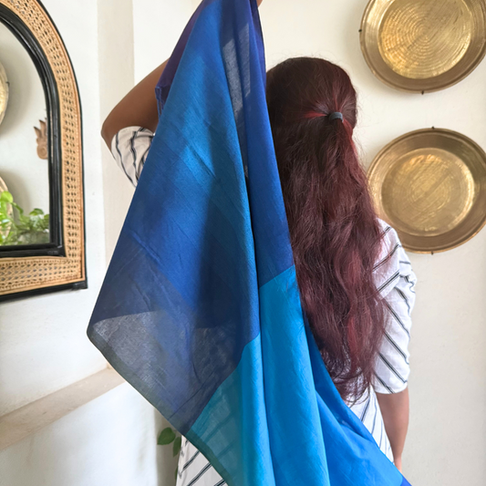 Light And Dark Blue Shawl