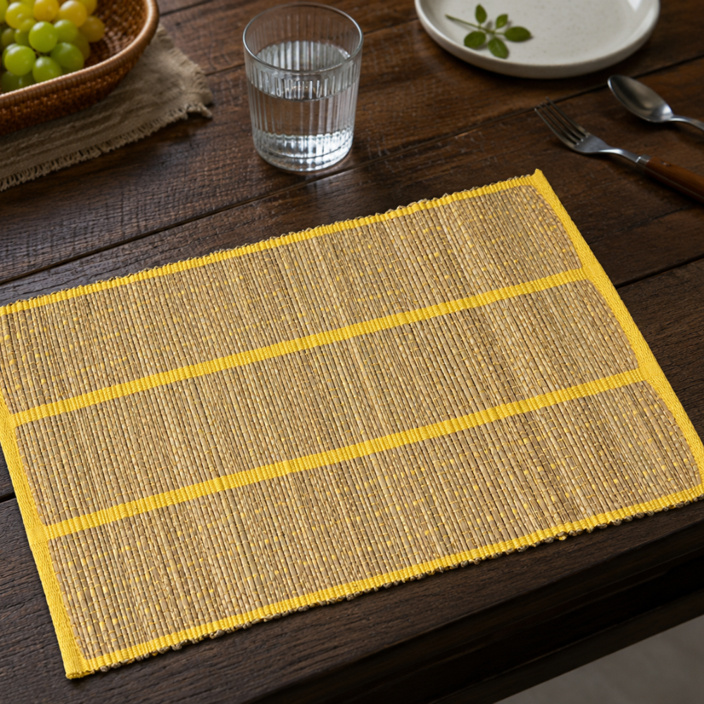 Yellow Reed Table Mat