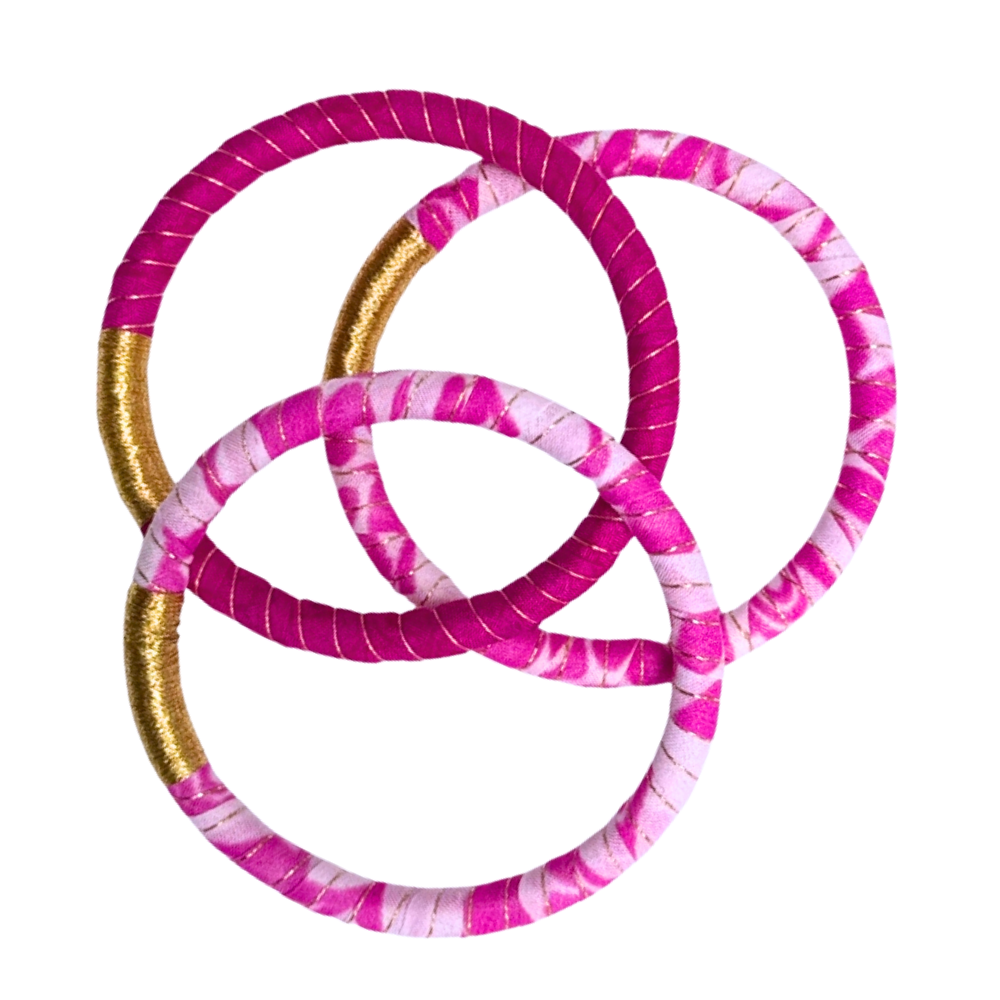 Pink Bangles Three Set