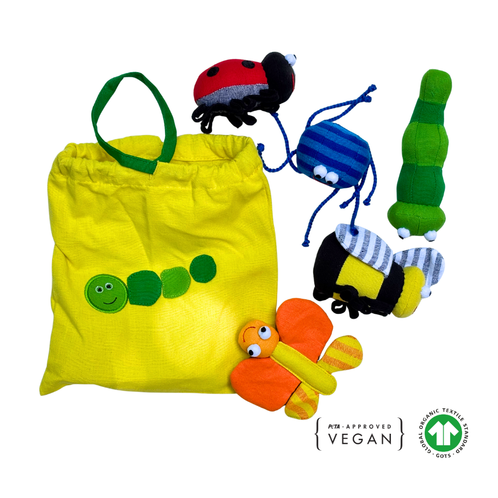 Garden Play Bag - Educational Handloom Stuffed Insect Toy Set