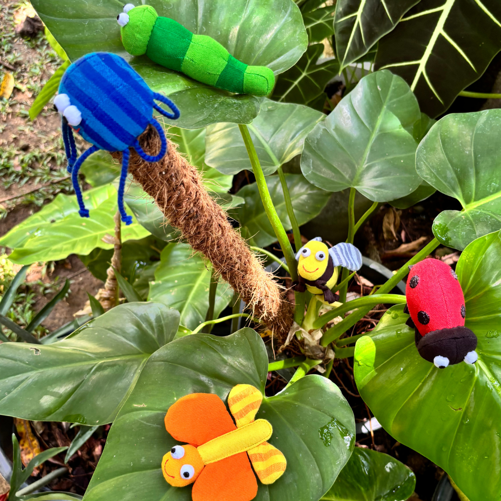 Garden Play Bag - Educational Handloom Stuffed Insect Toy Set