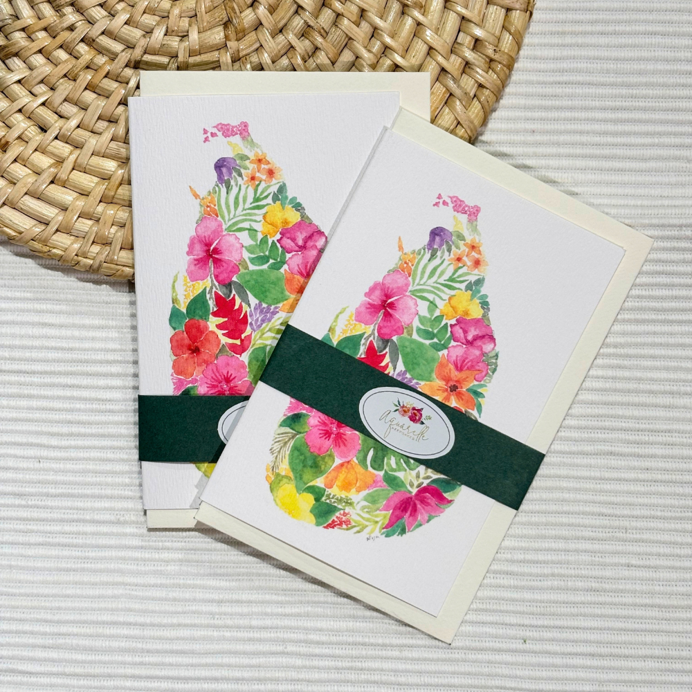 Map of Sri Lanka Greeting Card with Envelope