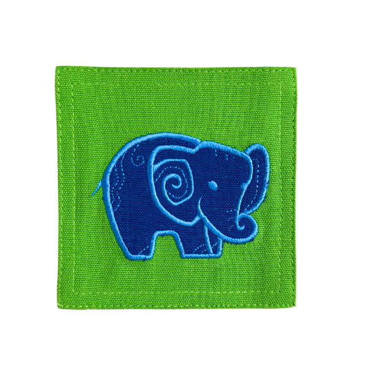 Blue Elephant Embroided Coasters