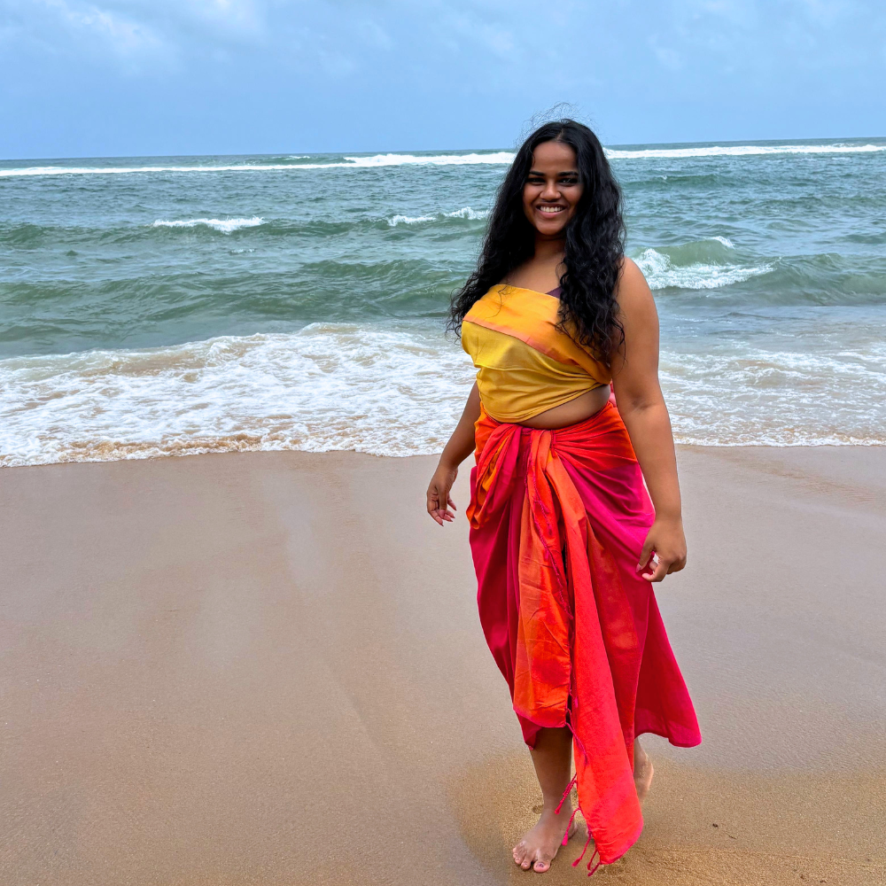 Orange & Pink Cotton Handloom Beach Wrap