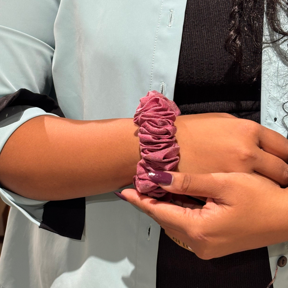 Dusty Rose Handloom Scrunchie
