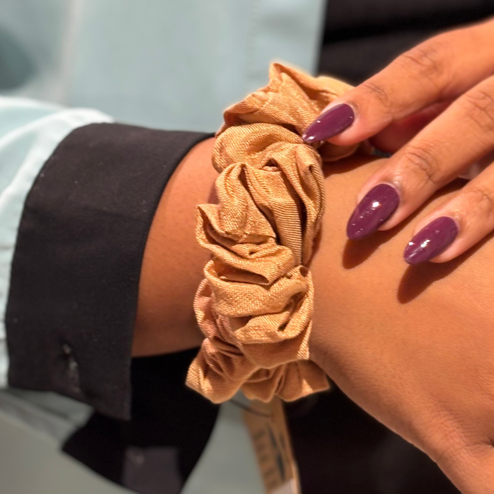 Camel Handloom Scrunchie