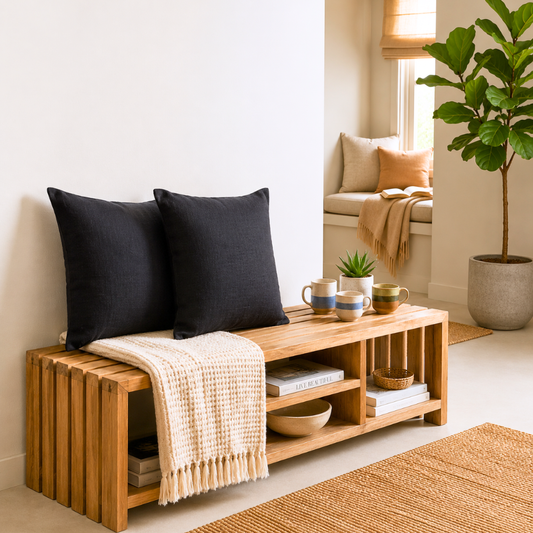 Black color handloom cushion cover 