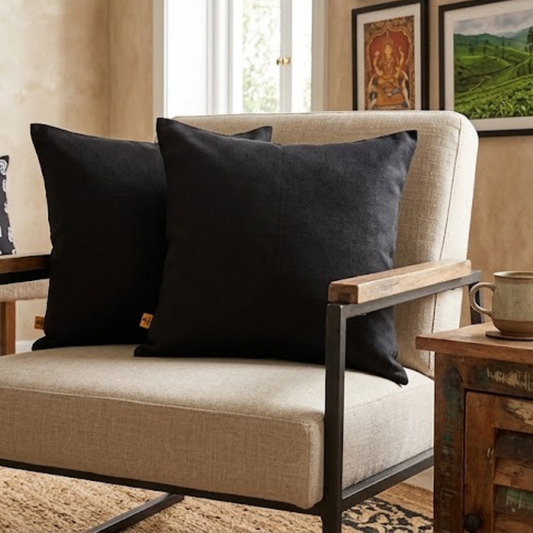 Black Cushion Cover | 16 x 16 Inches