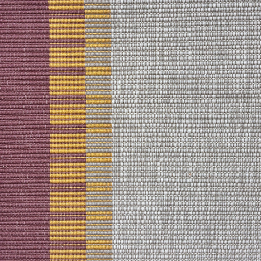 Brown, Yellow & Off white Design Patterned Handloom Table Runner | 6 Seater