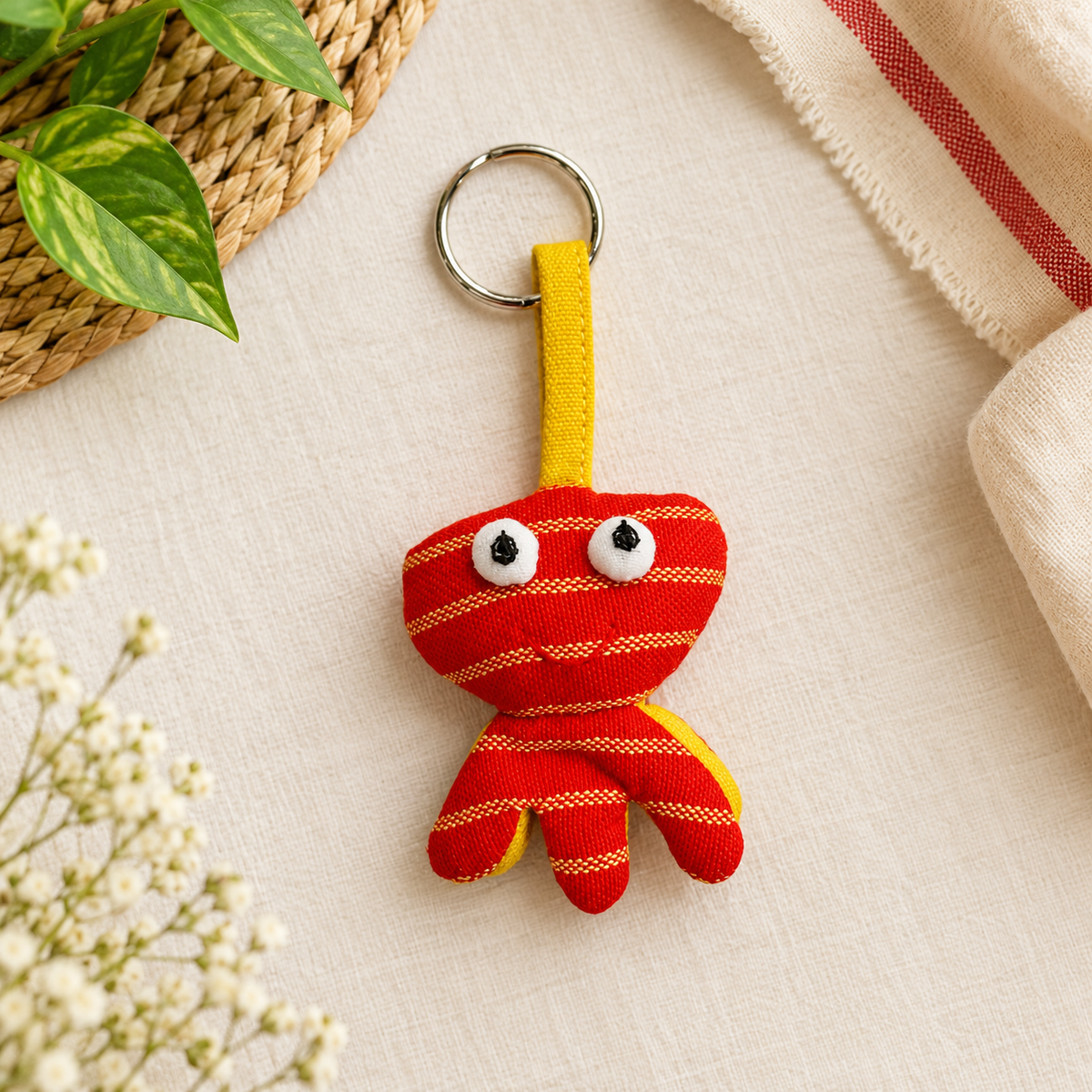 Red Octopus Key Tag