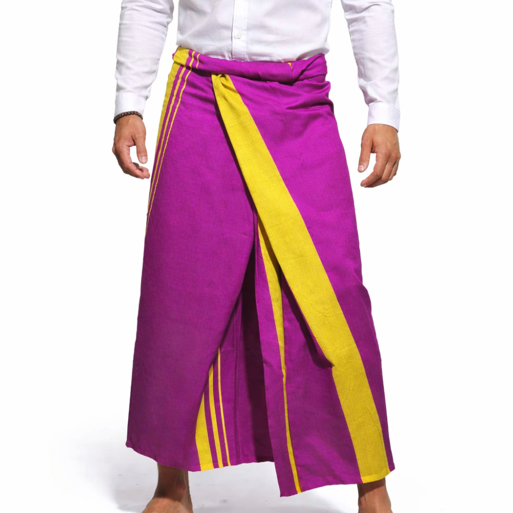 Pink & Yellow Handloom Sarong | Standard Size