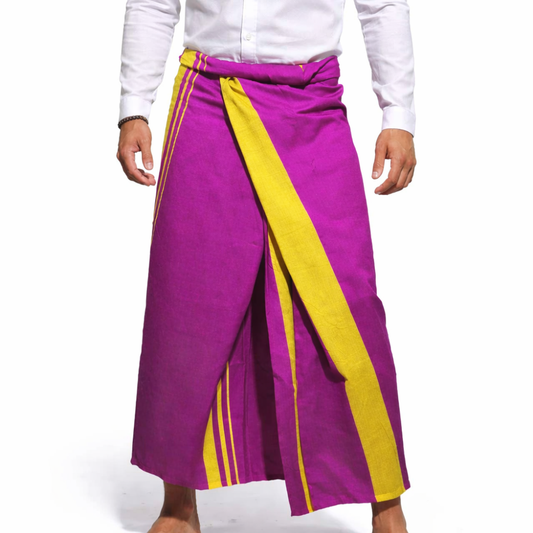 Pink & Yellow Handloom Sarong | Standard Size