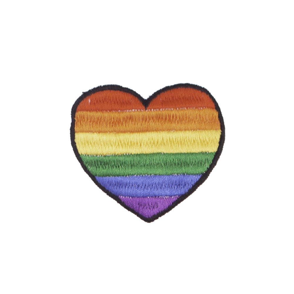 Pin - Rainbow Heart - Embroidered