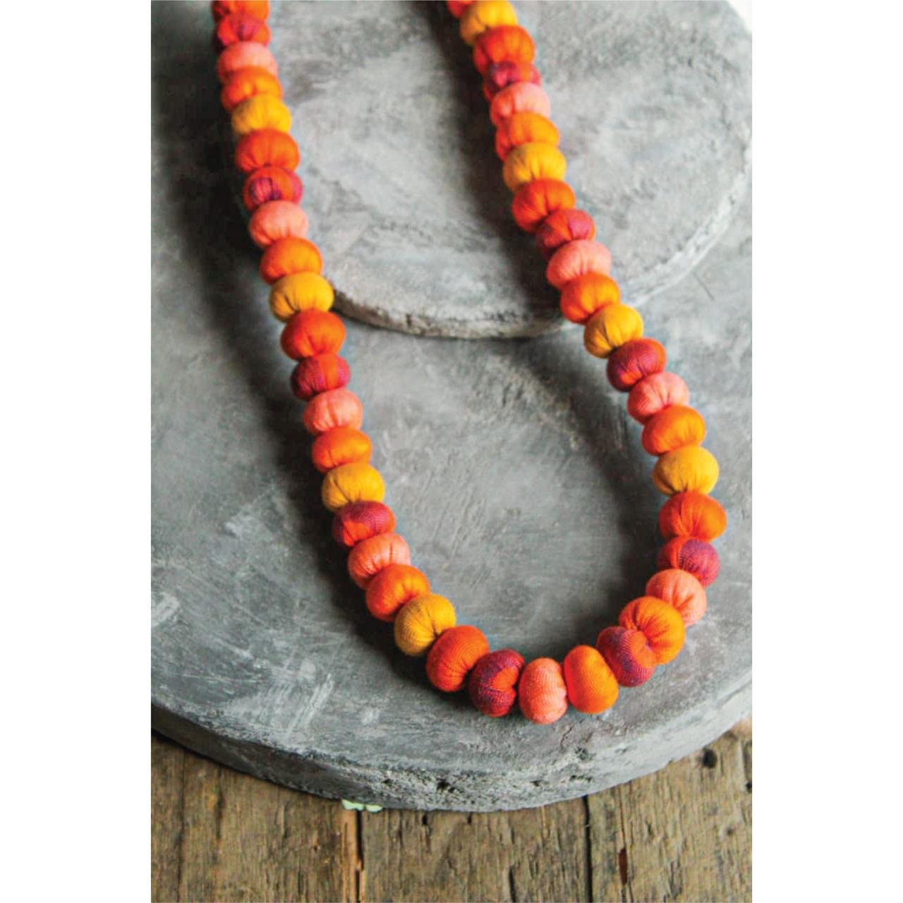 Necklace - Multi Color Round Beads - Handmade